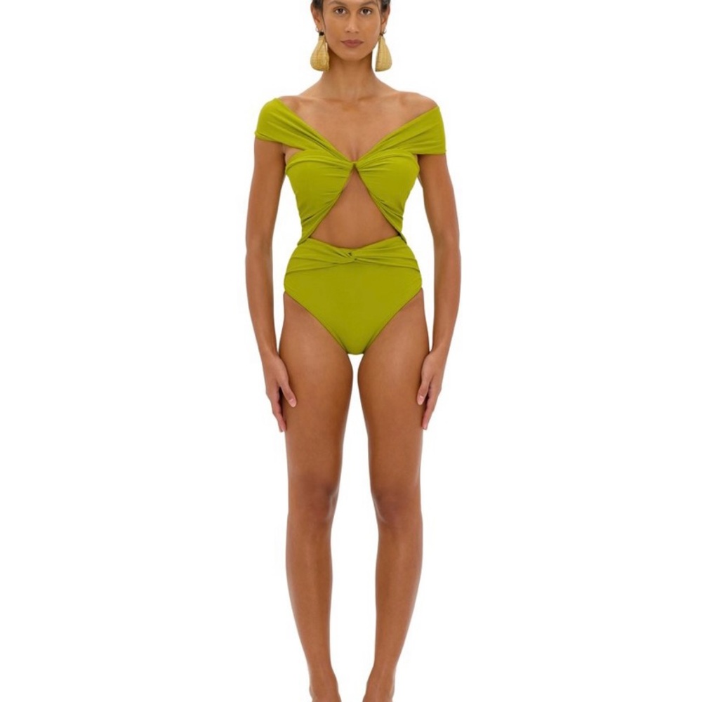Andrea Iyamah Amina Olive One Piece Swimsuit